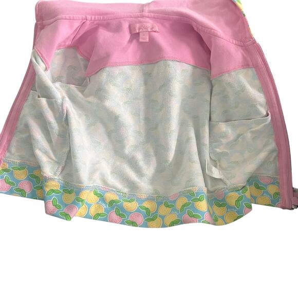 Lilly Pulitzer, Toddler Girls Zip Hoodie Jacket, Citrus Print & Light Blue, 2T - Picture 13 of 15